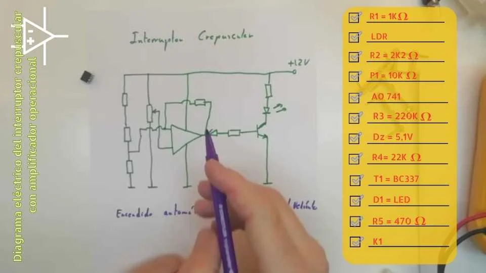 Interruptor Crepuscular con Amplificador Operacional - Electrónica